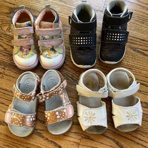 See Kai Run - Size 8 Toddler Girls 4 Pair Sandals and Sneakers Bundle